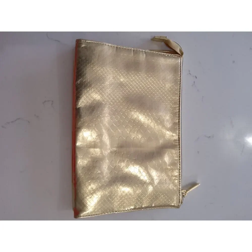 Michael Kors travel bag/ makeup bag faux snakeskin Gold Regal Chic Glam